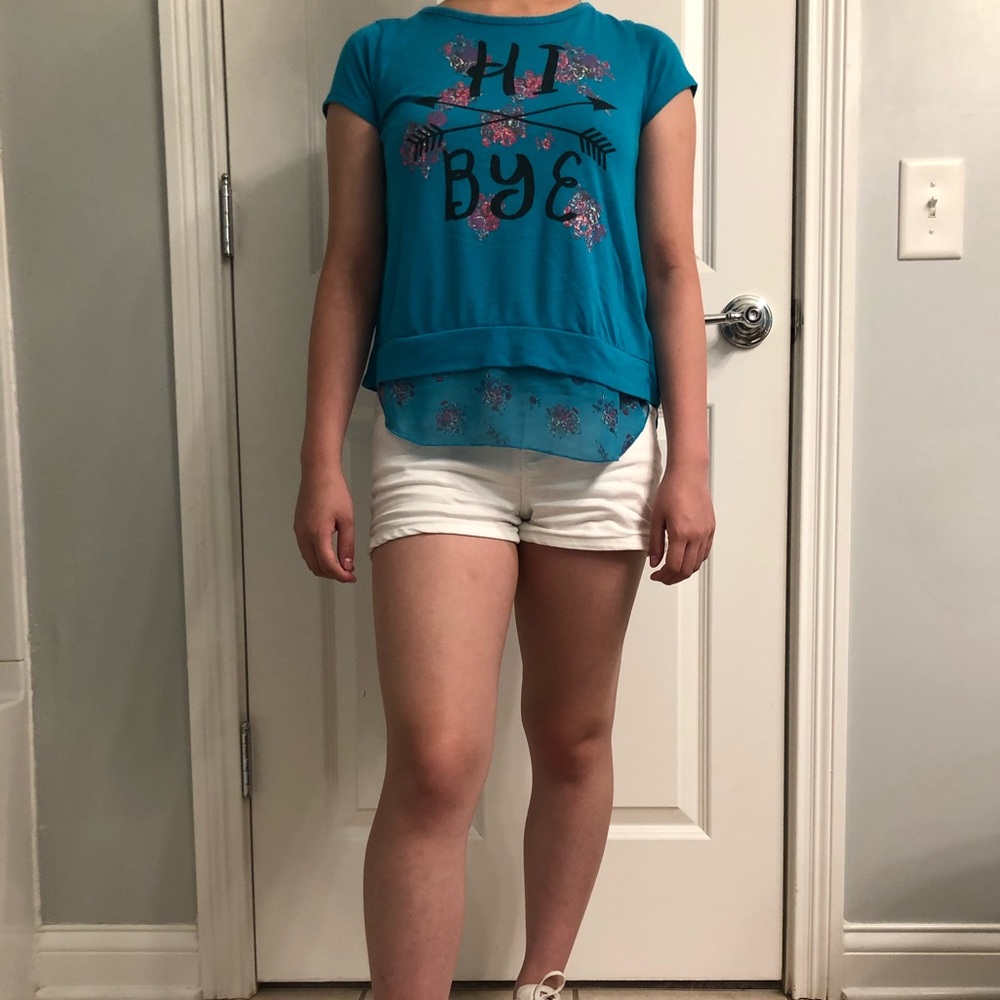 Turquoise Tee with Mesh Backing